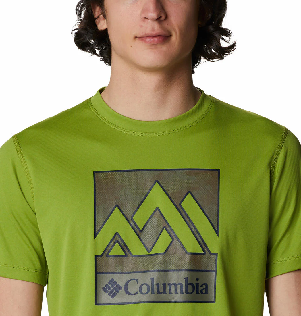 Columbia Men Green Zero Rules Short Sleeve Graphic Shirt (Sun Protection) - Image 5