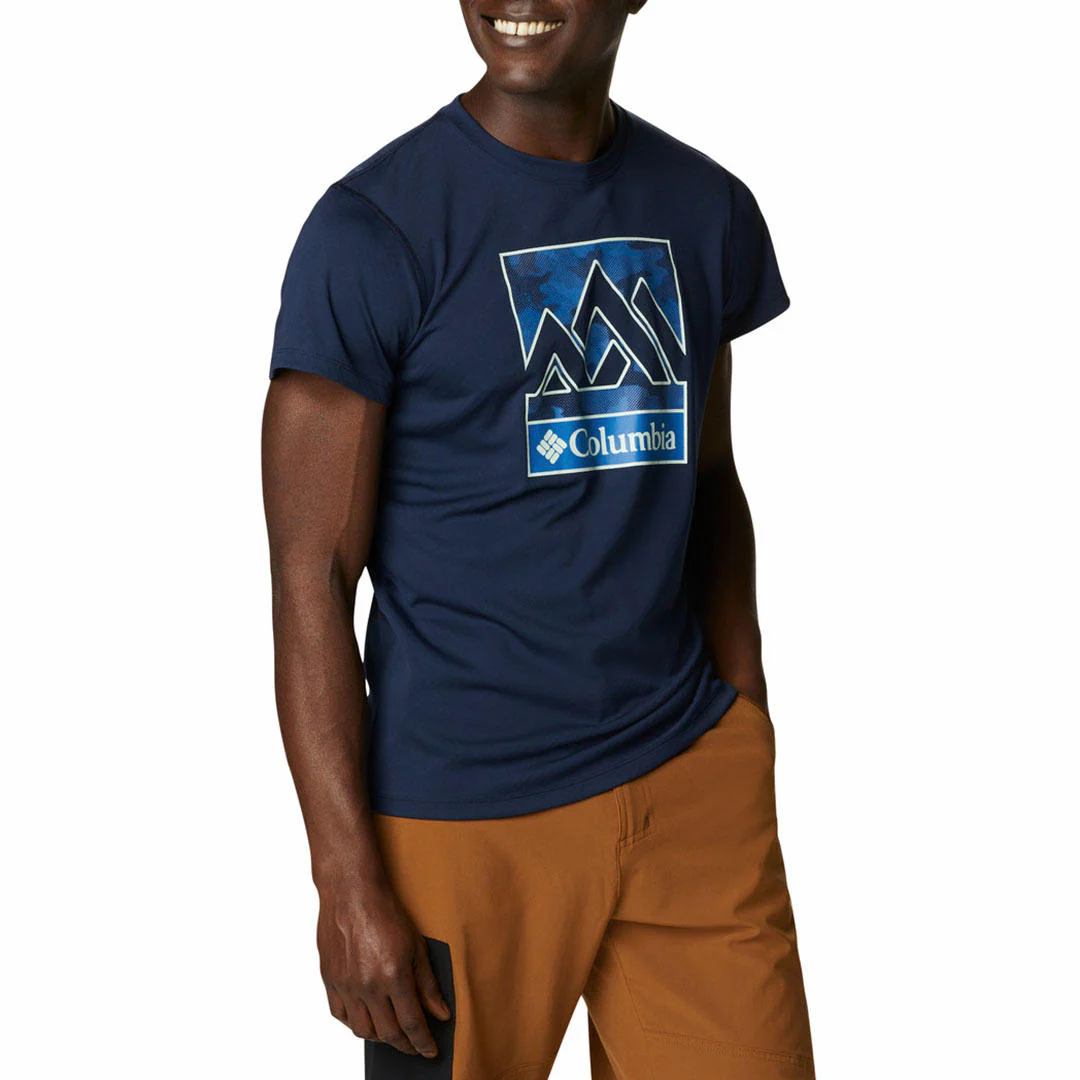 Columbia Men Blue Zero Rules Short Sleeve Graphic Shirt (Sun Protection) - Image 7