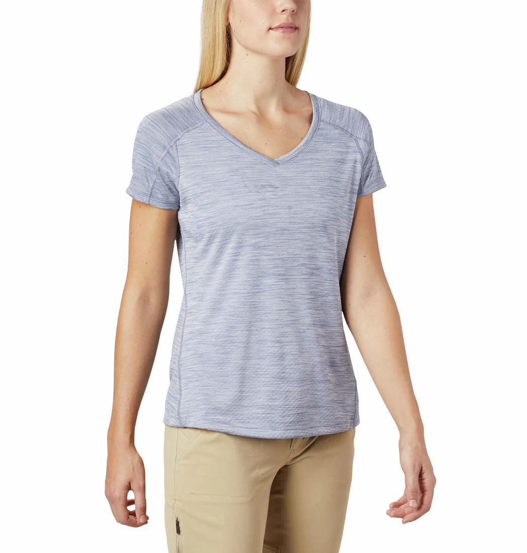 Columbia Women Blue Zero Rules Short Sleeve Shirt (Sun Protection)